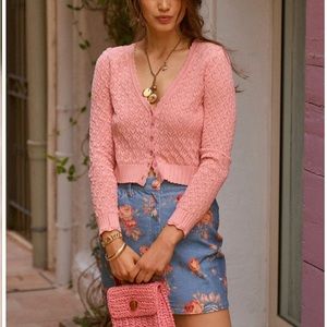 Love Shack Fancy Tuscan Rose Cardigan